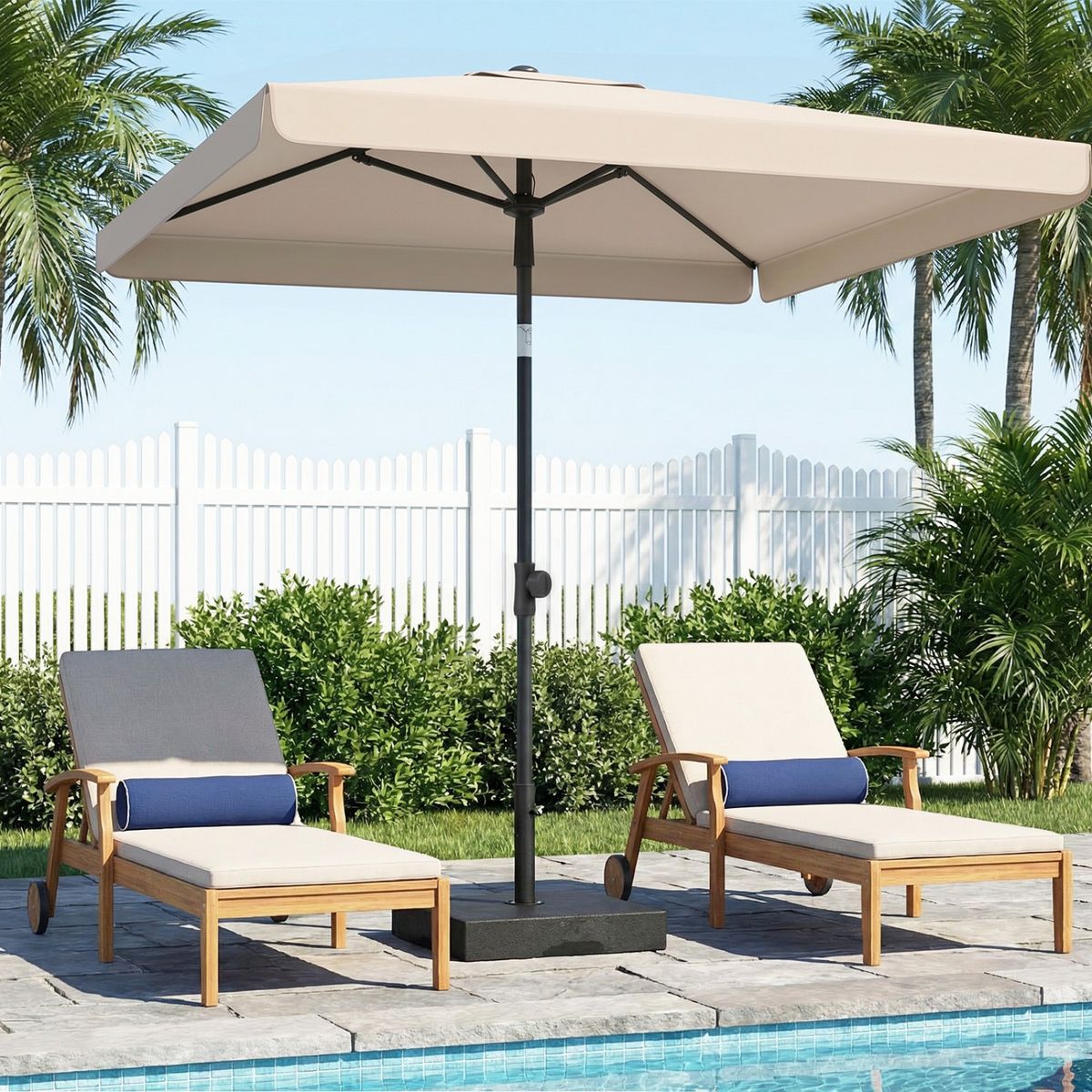 Coast Balkonparasol - rechthoekig - kantelbaar 30° - 200 x 130 cm - beige