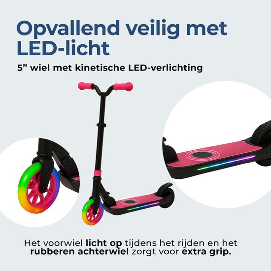 Denver elektrische step voor kinderen - 10km/u - Kinderstep - LED Verlichting - 6km Bereik - SCK5500RO