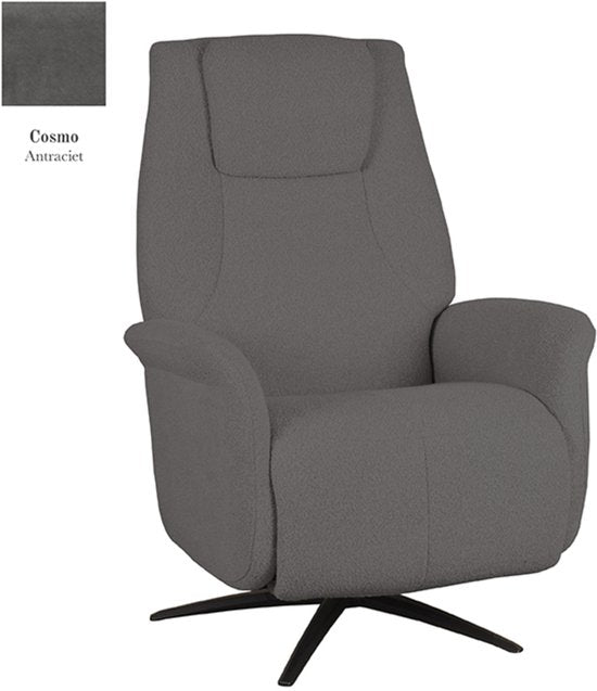LABEL51 Stockholm Fauteuil - Grijs - Stof - One Size - - - Draaibaar - Met Armleuning