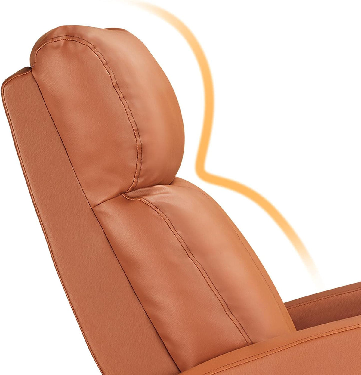 Yaheetech Relaxfauteuil Set van 2 - 67,3 x 85,1 x 99,6 cm - Verstelbare Voetsteun - Kunstleer - Tan