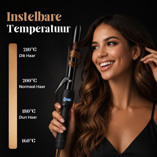 Vaive Krultang met Klem - 32MM - Krultangen - Haarkruller - Hair Curler - Curling Iron