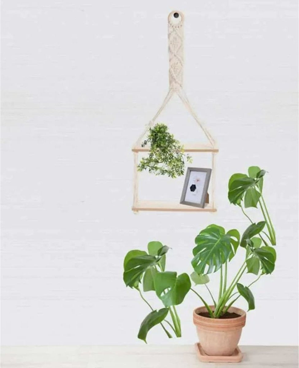 H&S Collection Wandrek met touwdecoratie 30x10x66 cm