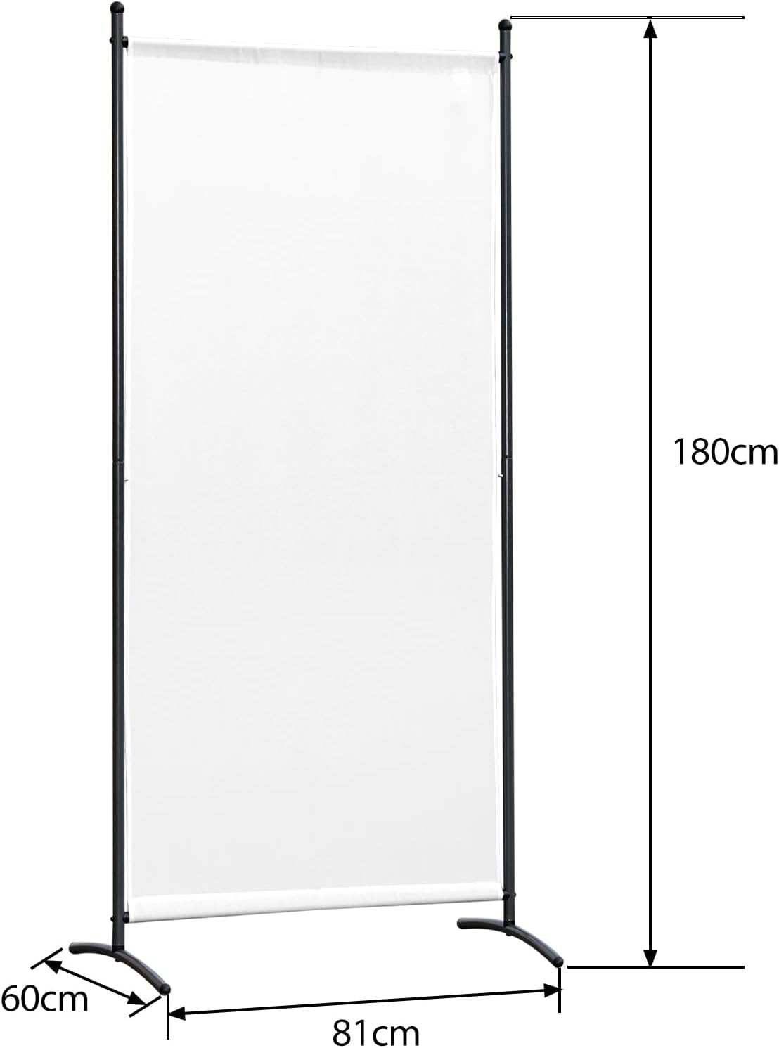 Angel Living Paravent - 1-delig - 80x180 cm - Opvouwbaar - Staal & 160 g/m² Polyester - Ruimteverdeler & Inkijkbescherming - Wit