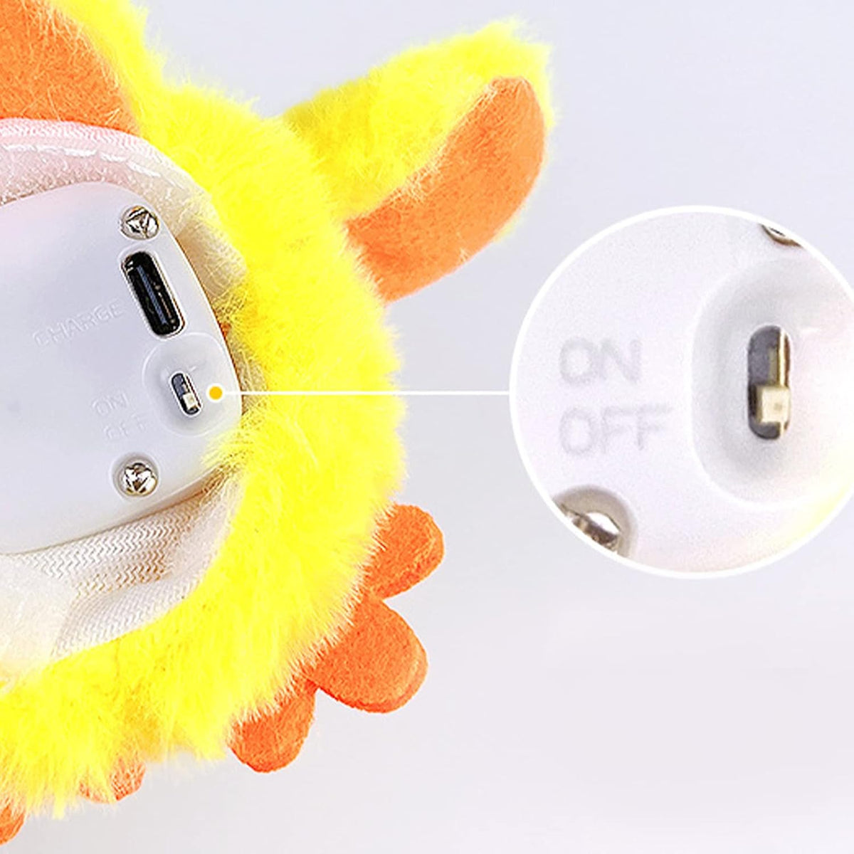 Tnfeeon interactief kattenspeelgoed eend - Bewegende vleugels en geluid - USB-oplaadbaar - Geel