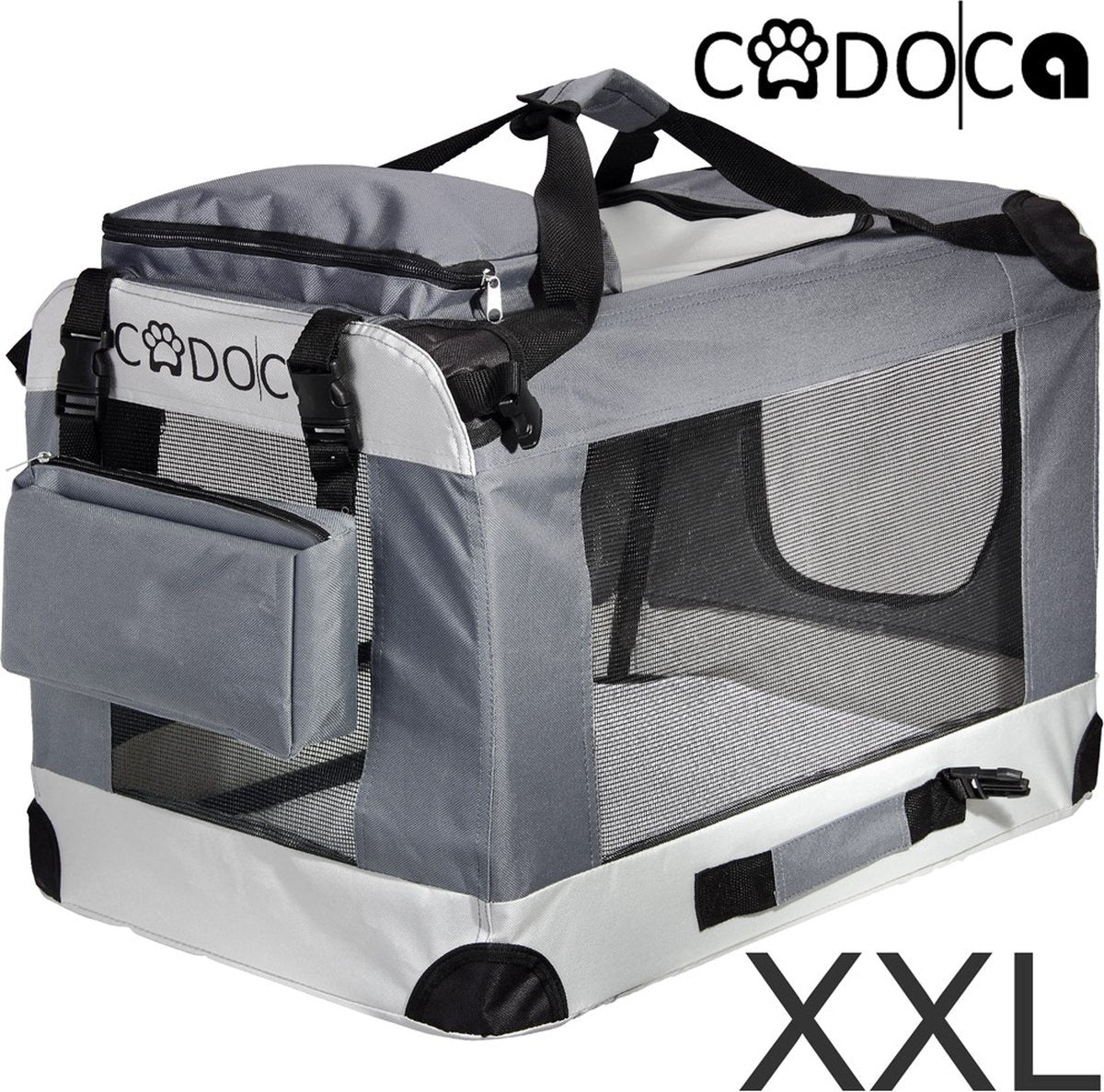 Cadoca Honden & Katten Reisbench XXL - 90x59x65cm - Grijs