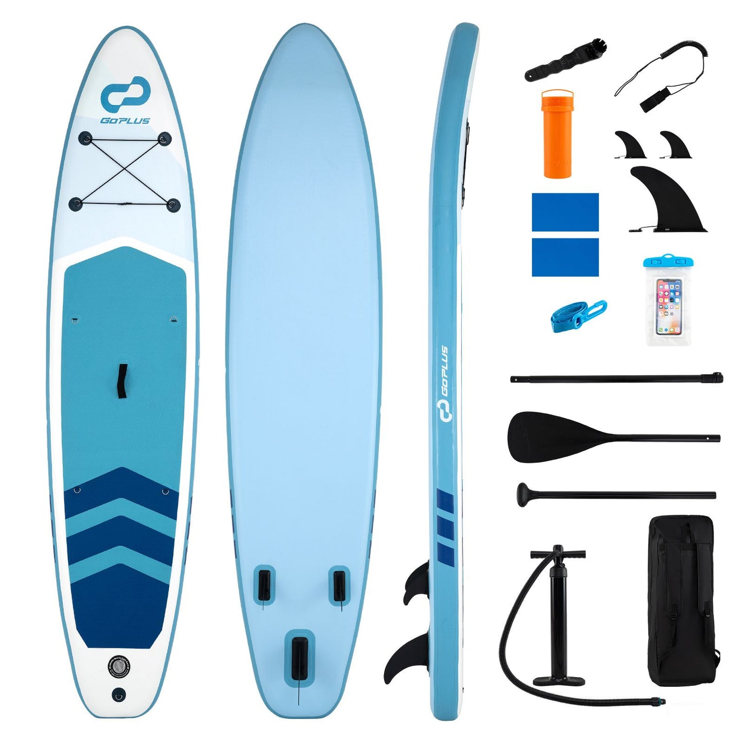 Coast Opblaasbaar SUP Board Stand Up Paddleboard - 336x77x16 cm - Donkerblauw
