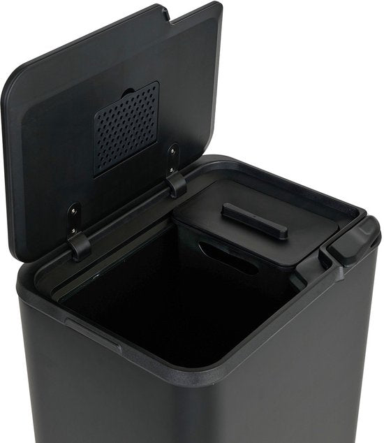 Umuzi Cleaning Prullenbak - 70 Liter - Zwart - Afval scheiden - 41,5,5x31,4x77,8cm