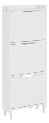 SoBuy Schoenenkast FSR100+151 – 3 Kleppen – 50 x 19 x 131 cm – Wit
