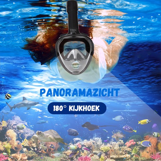 Vertrex Duikbril met Snorkel L/XL - Snorkel - Duikmasker Volwassenen en Kinderen - Snorkelmasker Kind - Snorkelmaskers