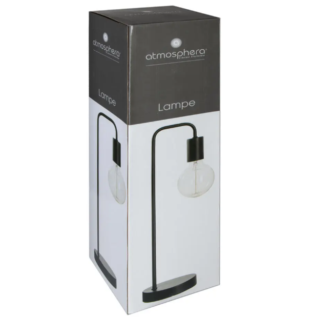 Atmosphera Tafellamp - Metaal - E27 - 46 cm - Zwart