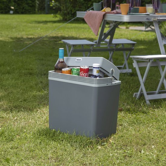 Tristar Koelbox KB-7424 - Coolbox 22 liter - Lichtgewicht met handvat - Thermo-elektrisch koelsysteem - Met 12V stekker voor onderweg en in auto - Om te vormen naar 230V netstroom stekker - Grijs