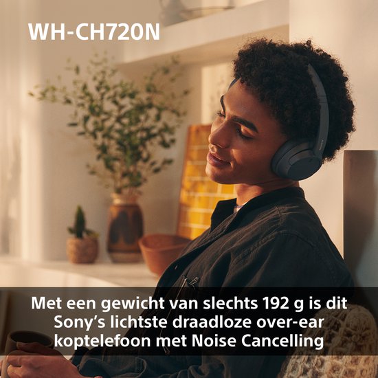 Sony WH-CH720N – Draadloze over-ear koptelefoon met Noise Cancelling - Roze