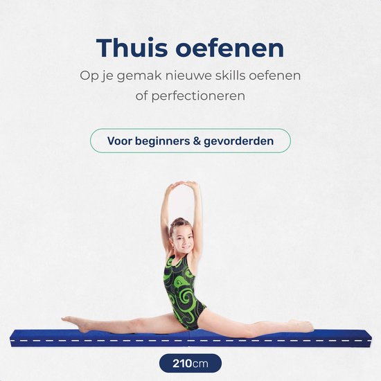 ProSkill Turnbalk - 210cm - Evenwichtsbalk - Voor thuis - Opvouwbaar - Turnen