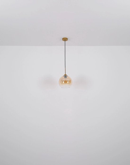 Globo - hanglamp - JAMESSA - amberkleurig - glas - Ø 25cm - E27 - 15788H