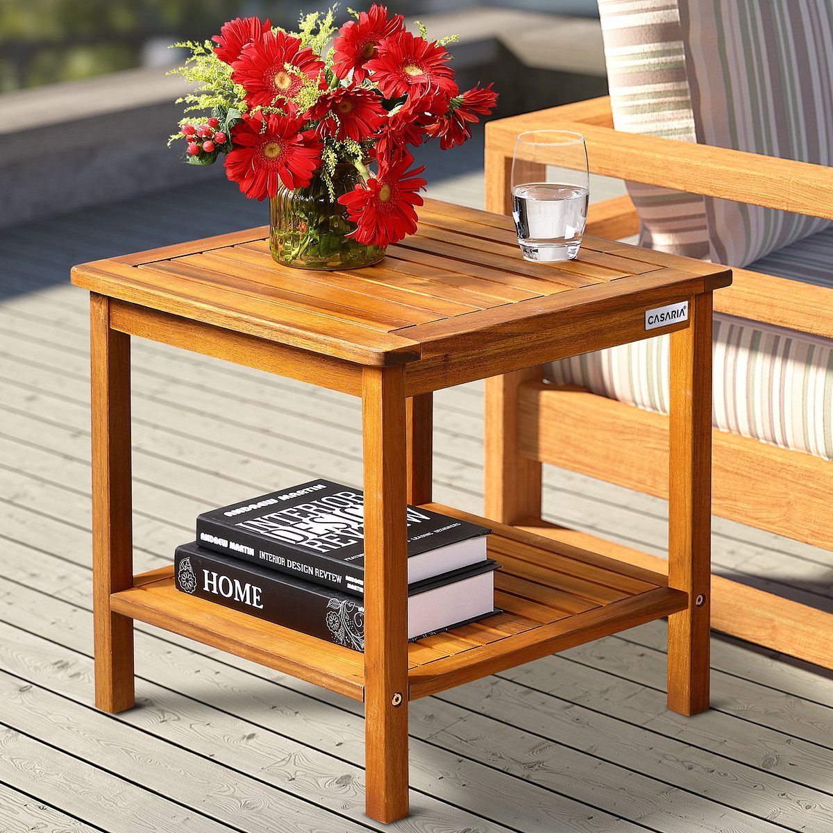 Casaria Bijzettafel Washington Acaciahout - Bruin - 45x45x45 cm