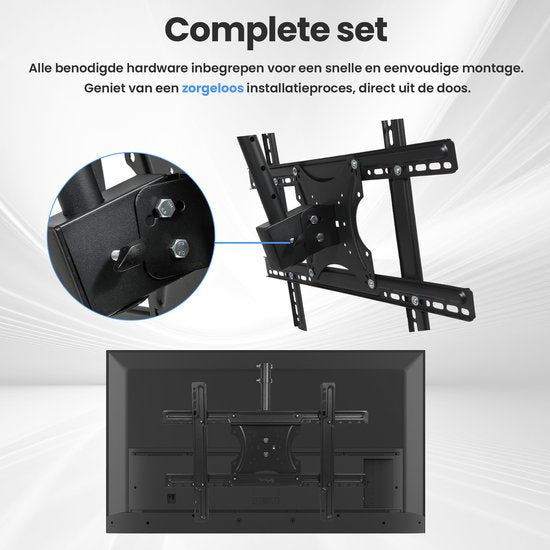 TV Beugel - voor Plafond of Schuin Dak - 32" t/m 65" - Draaibaar & Kantelbaar - Max 30KG - Zwart - van Faas