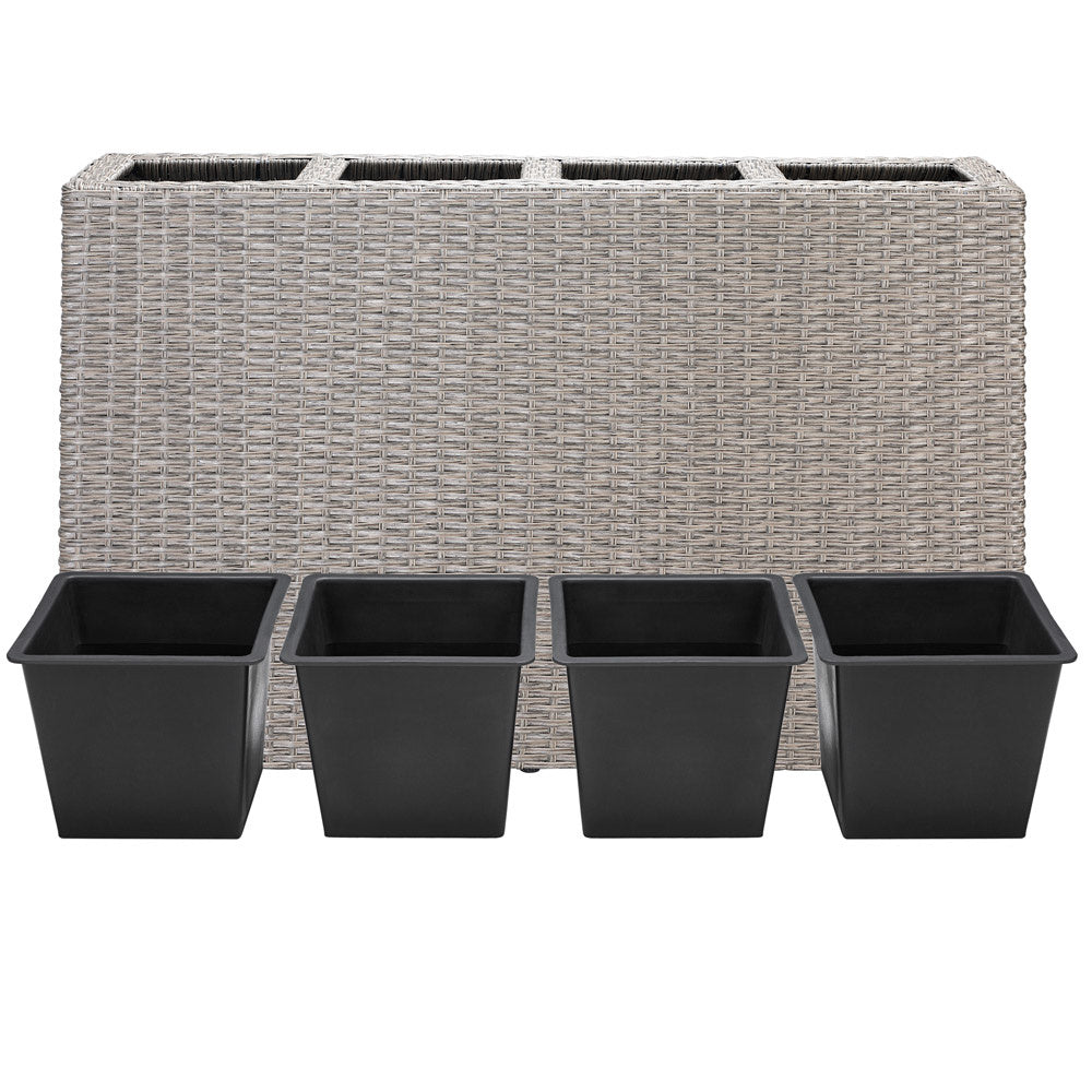Casaria Polyrattan bloembak crème 95x27x60cm
