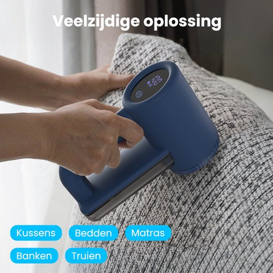 Auronic Elektrische Pluizenverwijderaar Pro - Pluizentondeuse - Accuduur 120 minuten - Oplaadbaar - LED display - Ontpluizer - Blauw