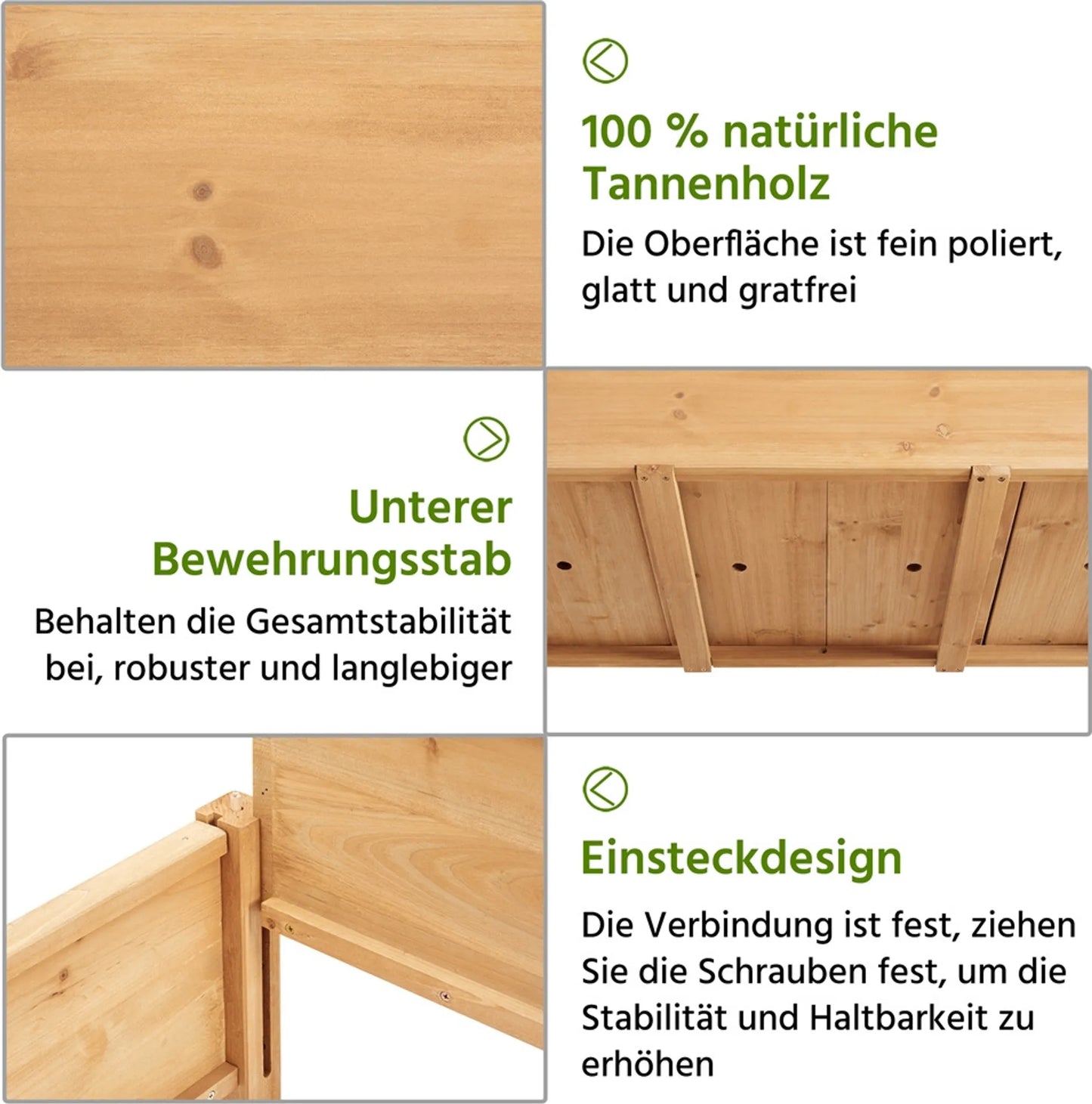 Yaheetech Verhoogde Plantenbak Op Wielen – Voorzien Van 4 Afvoergaten En Opbergvak En 360° Zwenkwielen – Voor Tuin Balkon En Terras – Lichtbruin Sparrenhout – 105,5 x 56,5 x 83,5 cm