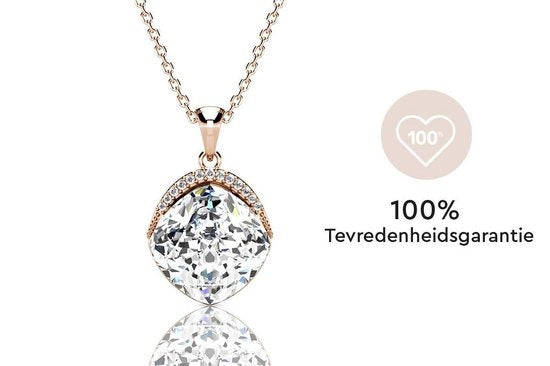Yolora Dames Ketting met Hanger - Kalpa Camaka Kristal - Rosé kleurig - 18K Roségoud Verguld - Halsketting - Vrouwen Collier Rose Gold - Sieraden - Geschenkdoos - Luxe Giftbox - Cadeau doos - Exclusieve Geschenkverpakking - Mooie Cadeauverpakking