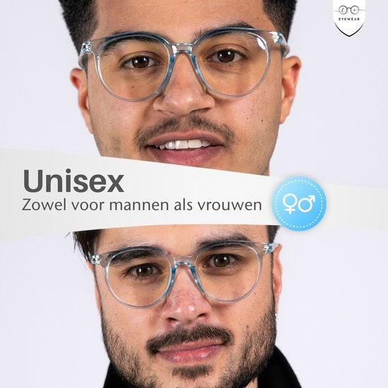 LC Eyewear Beeldschermbril - Blauw Licht Bril - Incl. Brillenkoker - Unisex - Transparant Blauw