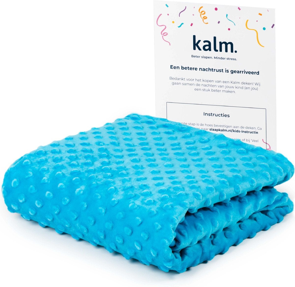 Kalm 4-season Verzwaringsdeken Hoes Kinderen - Duvet Cover Kids 100x150 cm - Fleece Deken Kinderen en Baby - Blauw