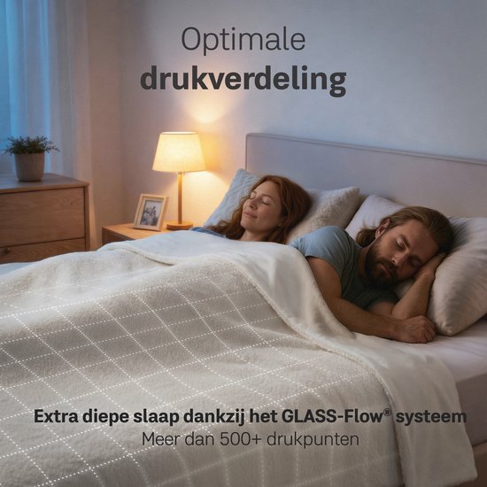 CozySense® Verzwaringsdeken 12 kg - 2-persoons - Weighted Blanket - Zwaartedeken met GLASS-Flow® Drukverdeling - Inclusief Wasbare Hoes - 200x200 cm - Wit