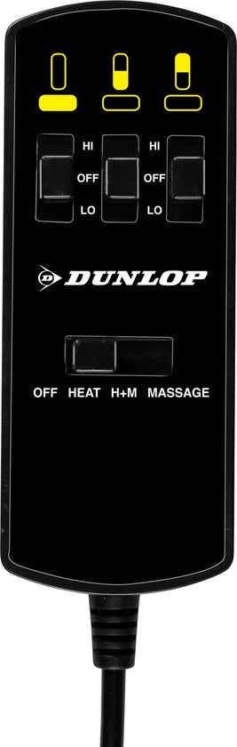 Dunlop Massagestoel Auto met Verwarmingsfunctie - 108 x 48 CM - 4 Massagemotoren en 1 Verwarmingselement - Aansluiting op Sigarettenaansteker Auto - Afstandsbediening met 13 Standen - Zwart