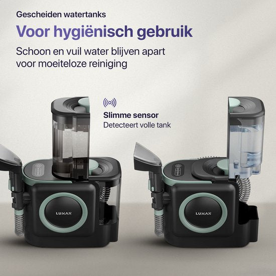 LUMAN 10 in 1 Tapijtreiniger PRO 1800W - 100°C Stoomfunctie en Zelfreinigend - Vlekkenreiniger - Stoomreiniger - Zetelreiniger - Reiniger voor bank, vloer, auto en tapijt - 7 Meter Snoer