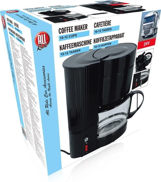 All Ride Reis Koffiezetapparaat - 24 Volt - 1 Liter - Filterkoffie - Zwart