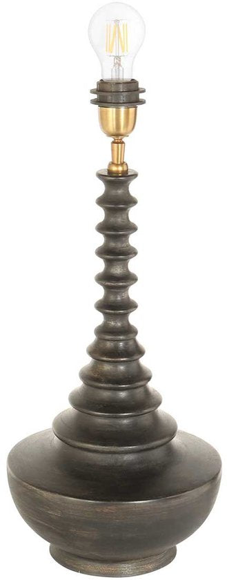 Anne Lighting tafellamp Bois - zwart - hout - 27 cm - E27 fitting - 3677ZW