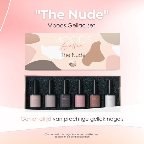 Moods Gellac 6-delige Set - Gellak - 8ML - Gel Nagellak - The Nude Edition - Gellac - Nagels - Gellak Starterspakket - Nude Kleuren