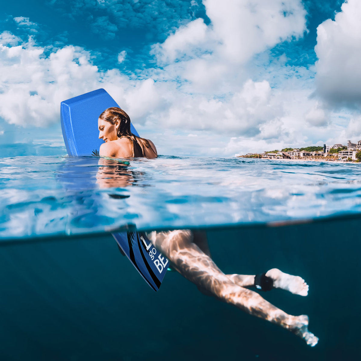 Bodyboard lichtgewicht voor kinderen en volwassenen 106 cm blauw