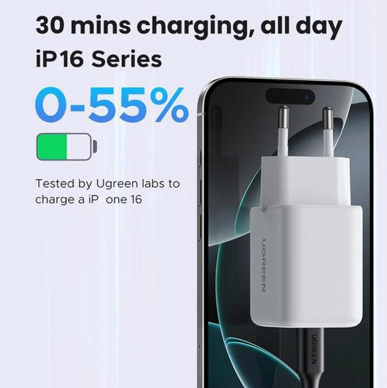Ugreen X516 GaN Netwerkoplader 30W - Roze - USB-A & USB-C
