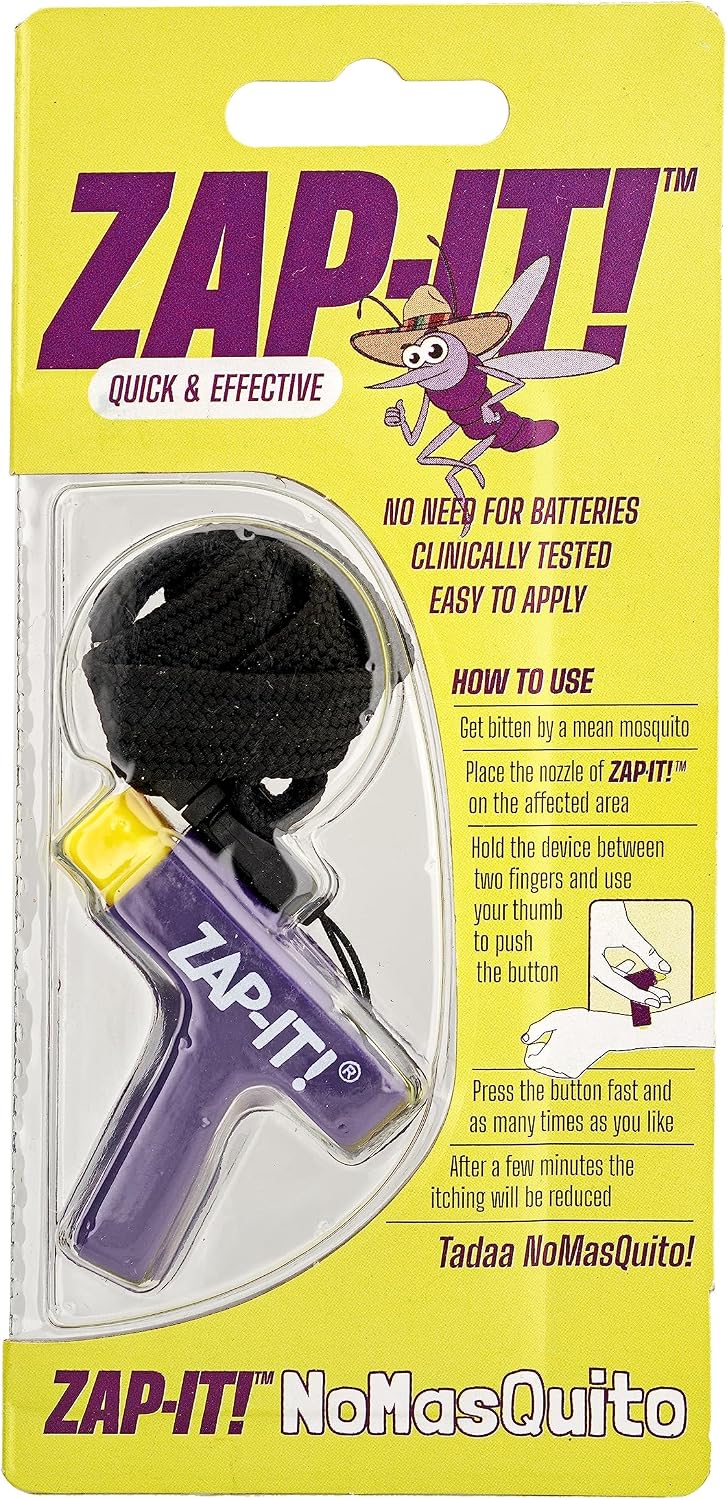NoMasQuito Zap-It! Muggenbeet Verlichter - Piezo-elektrisch - Zonder Batterijen - Paars/Geel - 17 x 8 x 2,3 cm