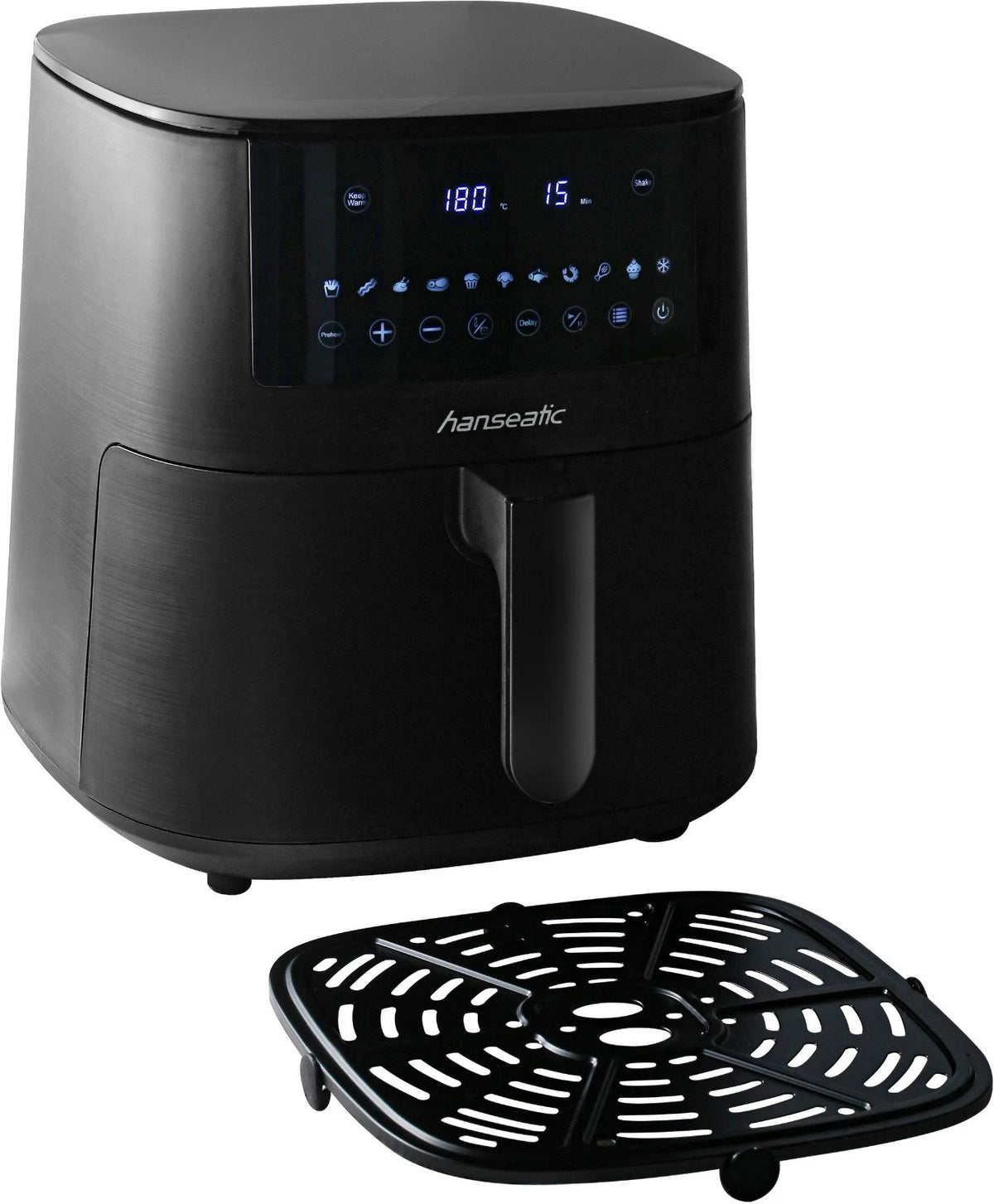 Hanseatic Airfryer 6,5L - 1650W - Zwart - Multikocher - 10 Programma’s - 34x30x40 cm