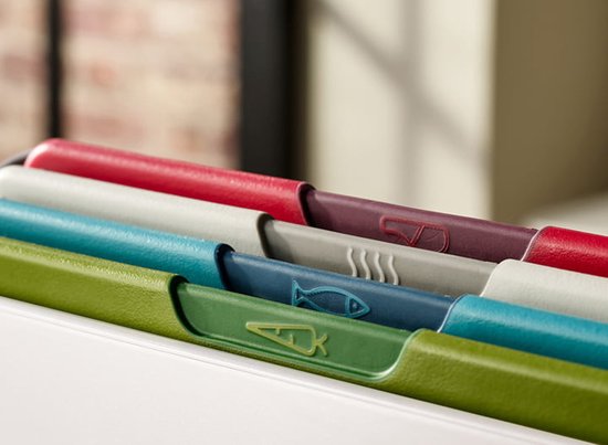 Joseph Joseph - Cadeauset Folio Icon 4 Snijplanken in Houder Arctisch Wit - Polypropyleen - Wit