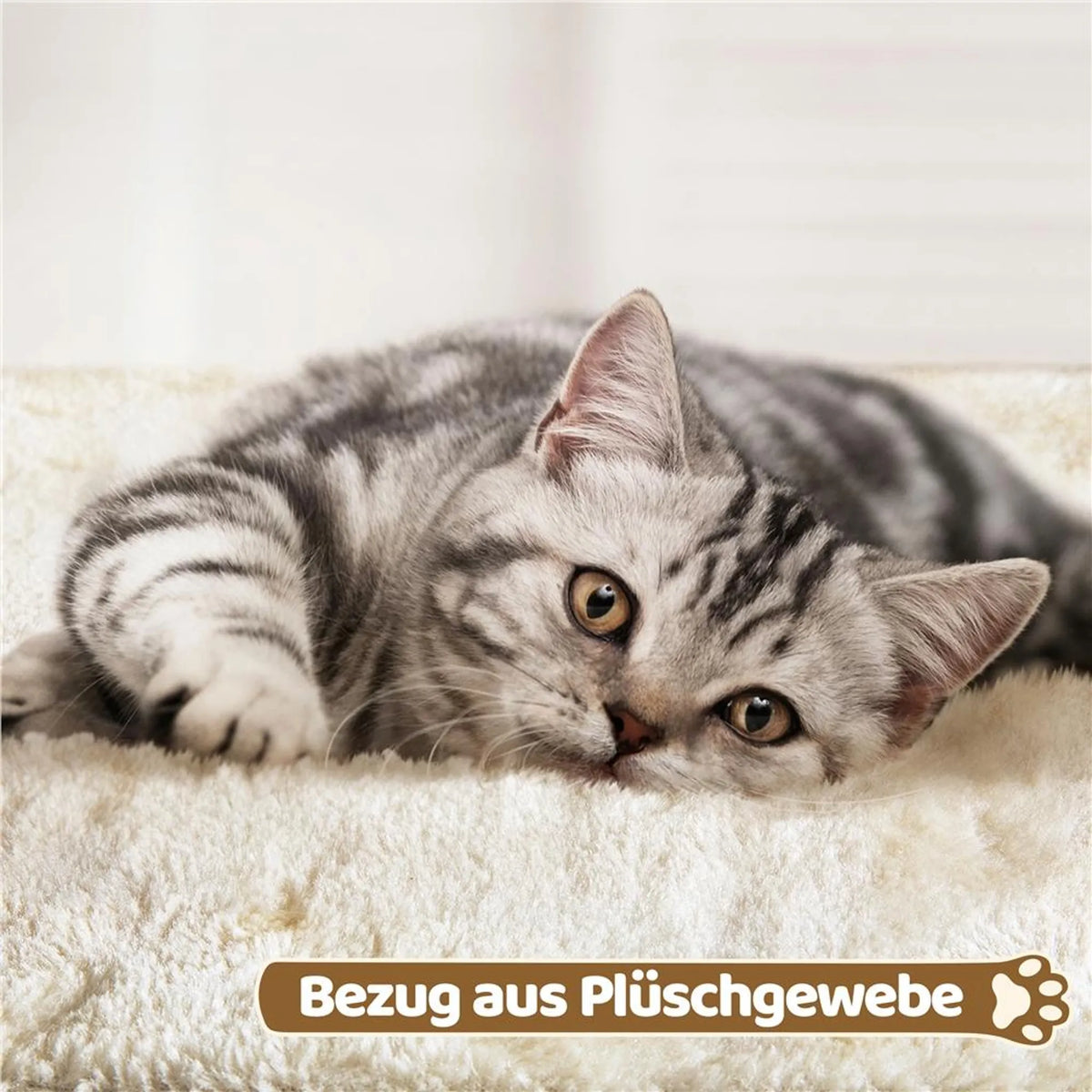 Yaheetech Krabpaal - Beige - 40,5 x 40,5 x 59 cm - Kattenhol, Sisalpalen en Speelbal