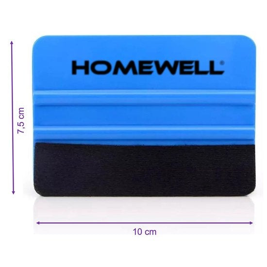 Homewell® Rakel met vilt - Rubberen Squeegee - (voor raamfolie, carwrap, plakfolie, keuken wrappen) 10x7,5cm
