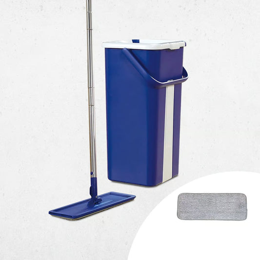 Livington Touchless Mop Dweilset - Uitwringfunctie Zonder Handen - Microvezel Pad - 2,7L Emmer