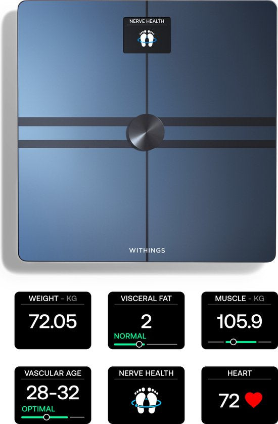 Withings Body Comp - Zwart-Slimme Weegschaal - Volledige lichaamsanalyse