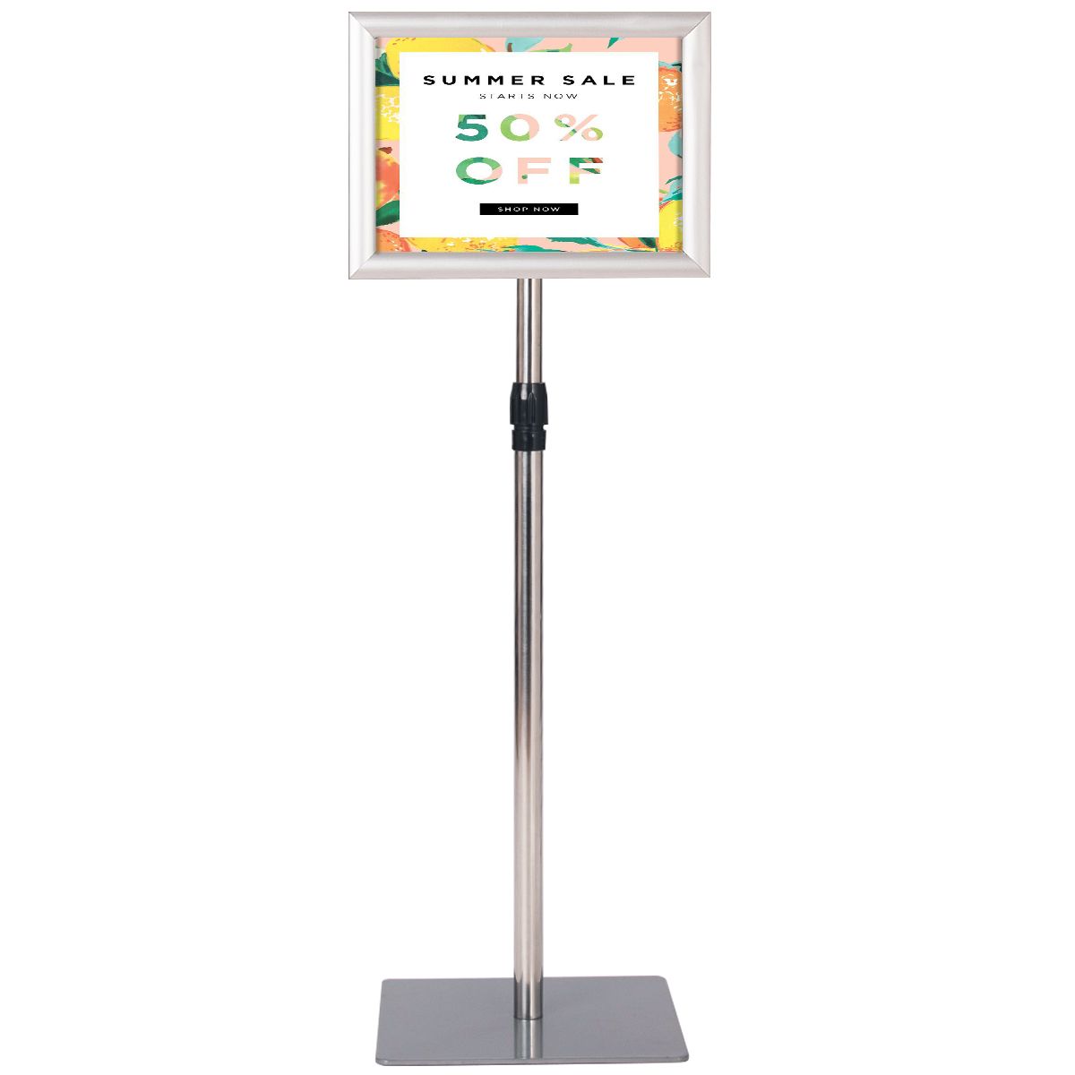 coast informatiestandaard A4 - verstelbaar 73,5-118 cm - zilver - set van 2 met poster frame