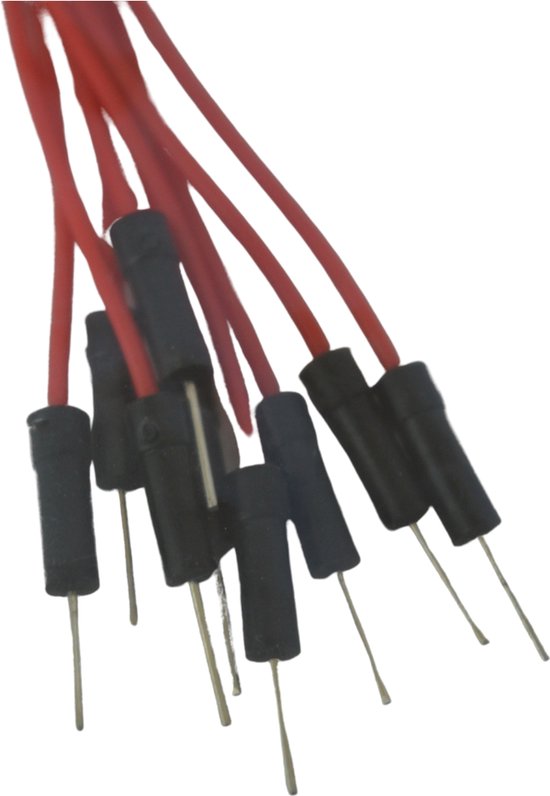 Jumper Wire Set, 10 stuks / Kit, 20 cm lang, rode kleur