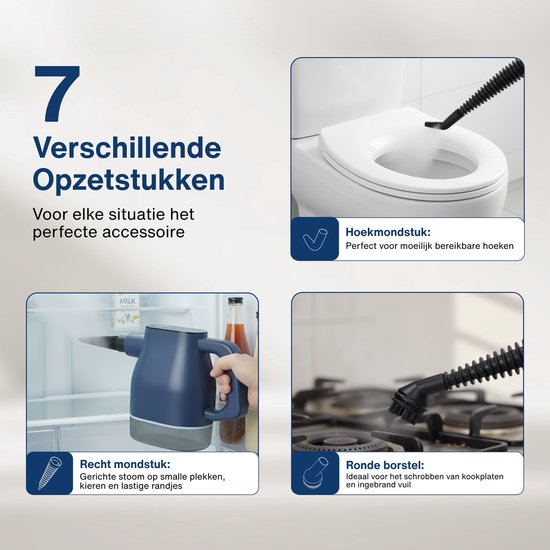 Airsteam S1 Handstoomreiniger - 1350W Krachtige Stoomreiniger met Touchscreen - 9 Accessoires - Vlekkenreiniger voor Bank, Vloer & Ramen - Kinderslot - 400ML Waterreservoir