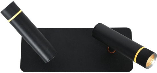 Wandlamp Steinhauer Volari 4713ZW zwart 2-lichts, kunststof en metaal, draaibaar en kantelbaar, moderne binnenverlichting met dimbare LED-modules