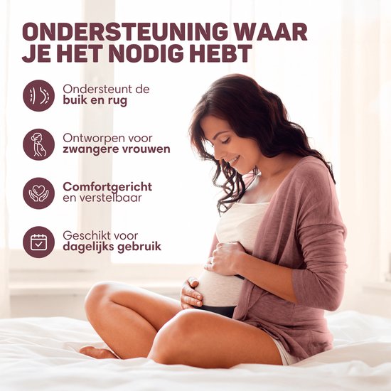 Vulpes Goods® Babycare - Buikband Zwangerschap - Verstelbare Zwangerschapsband - Buikband voor Zwangerschap - Onzichtbaar & Ademend - Buik & Rugsteun - Maat L - Bekkenband - Pregnancy Belt - Bekkenbrace - incl. Waszak