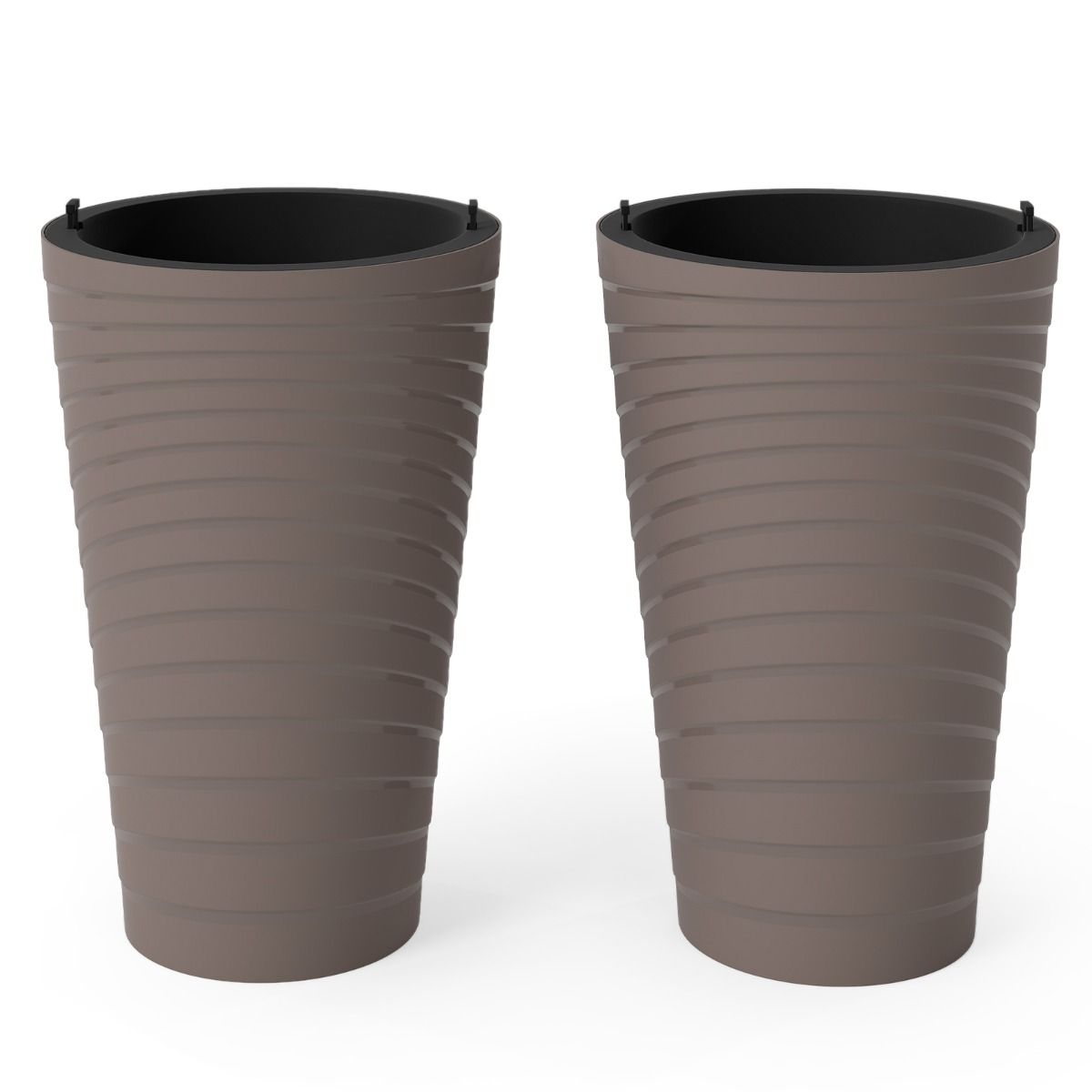 Coast Plantenbakken Set van 2 - met binnenpot en drainagegaten - weerbestendig - bruin - 45 cm hoog