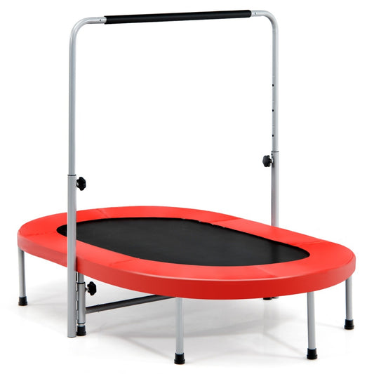 Coast dubbele trampoline opvouwbare fitnesstrampoline met verstelbare leuning 154 x 90 x 92 -132 cm rood