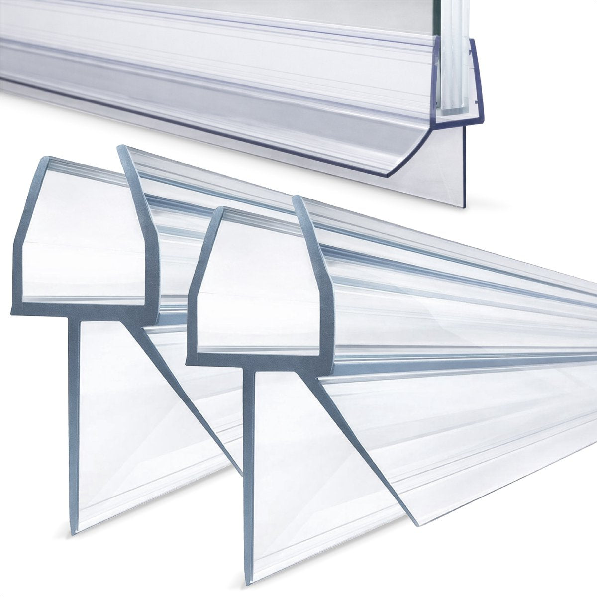 Luft Douchestrips Onderzijde - Set van 2 - Transparant - 100 cm per Strip - Voor Glasdikte 8 tot 12 mm - Op Maat te Snijden