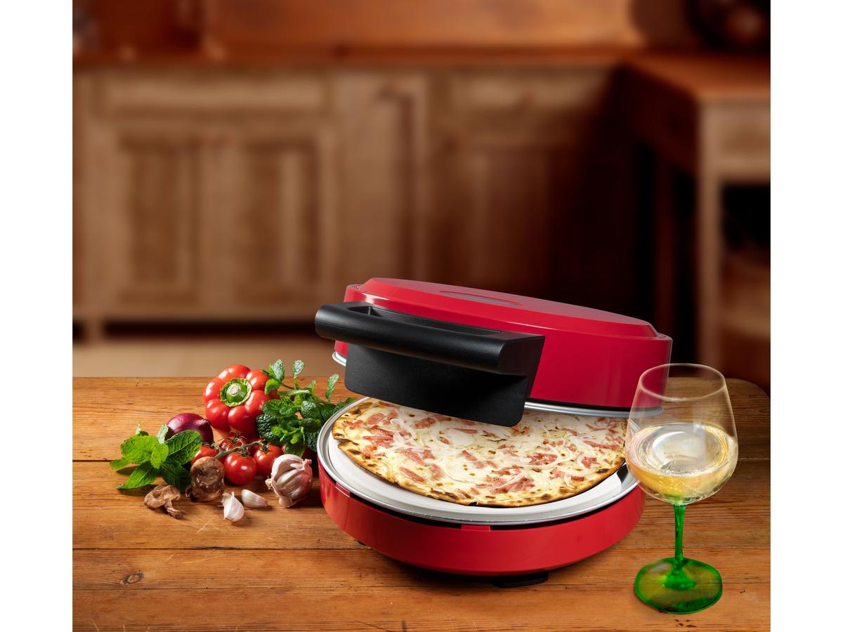 Bestron Pizzasteenoven - 30 cm - 1500W - Rood